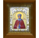 Икона освященная "Св. мученица Зоя Вифлеемская", дерево, серебро 925 пробы, 14x18 см, в деревянном киоте 20x24 см
