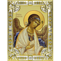 Икона освященная "Ангел Хранитель", дерево, серебро 925 пробы, 18x24 см фото