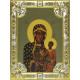 Икона освященная "Божья Матерь Ченстоховская", дерево, серебро 925 пробы, 18x24 см, со стразами