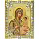 Икона освященная "Иверская икона Божией Матери" из серебра 925 пробы, 18x24 см, со стразами
