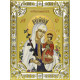 Икона освященная "Неувядаемый Цвет икона Божией Матери", дерево, серебро 925 пробы,18x24 см, со стразами