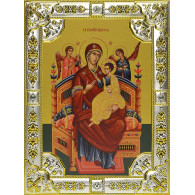 Икона освященная "Всецарица икона Божией Матери из серебра 925 пробы, 18x24 см, со стразами фото