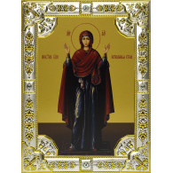 Икона освященная "Нерушимая Стена икона Божией Матери", дерево, серебро 925 пробы, 18x24 см, со стразами фото