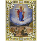 Августовская икона Божией Матери (Явление Богородицы русскому воинству) из серебра 925 пробы, 18 х 24 см