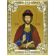 Икона освященная "Игорь Черниговский Благоверный Великий князь", дерево, серебро 925 пробы, 18x24 см, со стразами