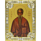 Икона освященная "Харлампий священномученик", дерево, серебро 925 пробы, 18x24 см, со стразами
