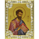 Икона освященная "Марк Апостол", дерево, серебро 925 пробы, 18x24 см, со стразами