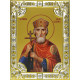 Икона освященная "Владимир Великий", дерево, серебро 925 пробы, 18x24 см, со стразами