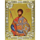 Икона освященная "Виктор Дамасский Святой мученик", дерево, серебро 925 пробы, 18x24 см, со стразами