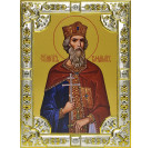Икона освященная "Владимир равноапостольный великий князь", дерево, серебро 925 пробы, 18x24 см