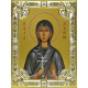 Икона освященная "Антонина Никейская мученица", дерево, серебро 925 пробы, 18x24 см, со стразами