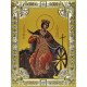 Икона освященная "Екатерина великомученица", дерево, серебро 925 пробы, 18x24 см, со стразами