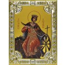 Икона освященная "Екатерина великомученица", дерево, серебро 925 пробы, 18x24 см, со стразами
