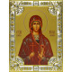 Икона освященная "Ирина Коринфская мученица", дерево, серебро 925 пробы, 18x24 см, со стразами