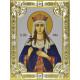 Икона освященная "Ирина Македонская", дерево, серебро 925 пробы, 18x24 см, со стразами