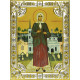 Икона освященная "Ксения Петербургская", дерево, серебро 925 пробы, 18x24 см, со стразами