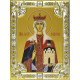 Икона освященная "Людмила мученица, княгиня чешская", серебро 925 пробы, 18x24 см