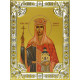 Икона освященная "Тамара благоверная царица", дерево, серебро 925 пробы, 18x24 см, со стразами