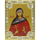 Икона освященная "Валерия Кесарийская св. мчц.", дерево, серебро 925 пробы, 18x24 см, со стразами