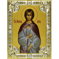 Икона освященная "Вера Римская мученица", дерево, серебро 925 пробы, 18x24 см фото