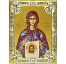 Икона освященная "Св. мученица Вероника", дерево, серебро 925 пробы, 18x24 см, со стразами