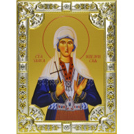 Икона освященная "Злата Могленская", дерево, серебро 925 пробы, 18x24 см, со стразами фото