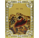 Икона освященная "Рождество Христово", дерево, серебро 925 пробы, 18x24 см, со стразами
