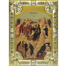 Икона освященная "Рождество Христово", дерево, серебро 925 пробы, 18x24 см, со стразами