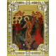 Икона освященная "Воскресение Христово" из серебра 925 пробы, 18x24 см, со стразами