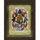 Икона освященная "Божья Матерь Неопалимая Купина", дерево, серебро 925 пробы,18x24 см, со стразами, в деревянном киоте 24x30 см