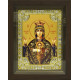 Икона освященная "Богородица Неупиваемая чаша", дерево, серебро 925 пробы, 18x24 см, со стразами, в деревянном киоте 24x30 см