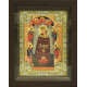 Икона освященная "Богородица Прибавление Ума", дерево, серебро 925 пробы, 18x24 см, со стразами, в деревянном киоте 24х30 см