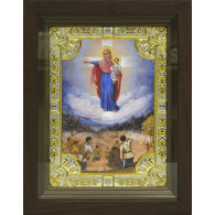 Августовская икона Божией Матери (Явление Богородицы русскому воинству) из серебра 925 пробы, 24 х 30 см фото
