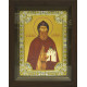 Икона освященная "Даниил Московский", дерево, серебро 925 пробы, 18x24 см, со стразами, в деревянном киоте 24x30 см