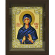 Икона освященная "Ангелина Сербская Блаженная", дерево, серебро 925 пробы, 18x24 см, со стразами, в деревянном киоте 24x30 см