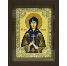 Икона "Анна Кашинская благоверная великая княгиня" из серебра 925 пробы, 18x24 см, со стразами, в деревянном киоте 24x30 см
