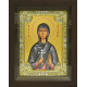 Икона освященная "Антонина Никейская мученица", дерево, серебро 925 пробы, 18x24 см, со стразами, в деревянном киоте 24x30 см