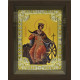 Икона освященная "Екатерина великомученица", дерево, серебро 925 пробы, 18x24 см, со стразами, в деревянном киоте 24x30 см