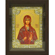 Икона освященная "Ирина Коринфская мученица", дерево, серебро 925 пробы, 18x24 см, со стразами, в деревянном киоте 24x30 см