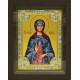 Икона освященная "Иулия (Юлия) мученица", дерево, серебро 925 пробы, 18x24 см, со стразами, в деревянном киоте 24x30 см