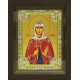 Икона освященная "Кристина (Христина) мученица", дерево, серебро 925 пробы, 18x24 см, со стразами, в деревянном киоте 24x30 см