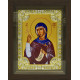 Икона освященная "Маргарита Антиохийская", дерево, серебро 925 пробы, 18x24 см, со стразами, в деревянном киоте 24x30 см