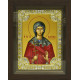 Икона освященная "Марина Великомученица", дерево, серебро 925 пробы, 18x24 см, со стразами, в деревянном киоте 24x30 см