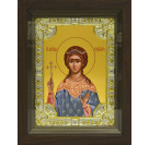 Икона освященная "Надежда мученица", дерево, серебро 925 пробы, 18x24 см, со стразами, в деревянном киоте 24x30 см