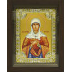 Икона освященная "Татиана (Татьяна) мученица", дерево, серебро 925 пробы, 18x24 см, со стразами, в деревянном киоте 24x30 см