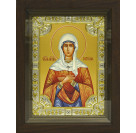 Икона освященная "Татиана (Татьяна) мученица", дерево, серебро 925 пробы, 18x24 см, со стразами, в деревянном киоте 24x30 см