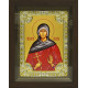Икона освященная "Валерия Кесарийская св. мчц.",  дерево, серебро 925, 18x24 см, со стразами, в деревянном киоте 24x30 см