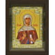 Икона освященная "Св. мученица Виктория", дерево, серебро 925 пробы, 18x24 см, со стразами, в деревянном киоте 24x30 см
