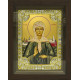 Икона освященная "Матрона Московская блаженная", дерево, серебро 925, 18x24 см, со стразами, в деревянном киоте 24x30 см