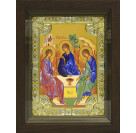 Икона освященная "Святая Троица", со стразами, в киоте 24x30 см арт.172097